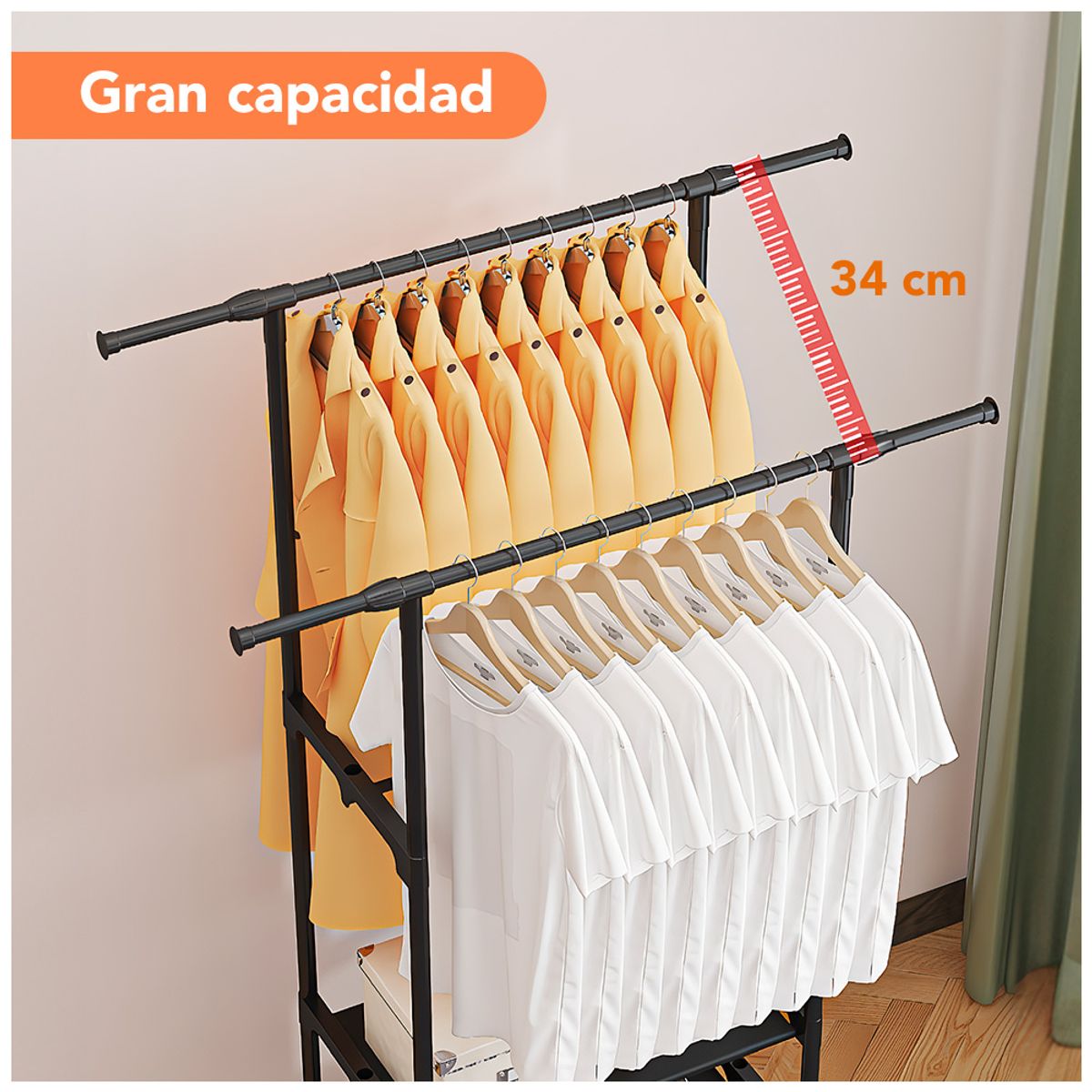 3 Layer Double Pole Rack
