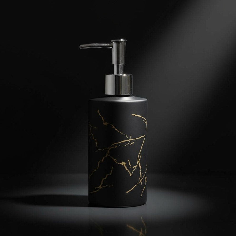 Thunder Design Glass Material Soap Pump Dispenser Set