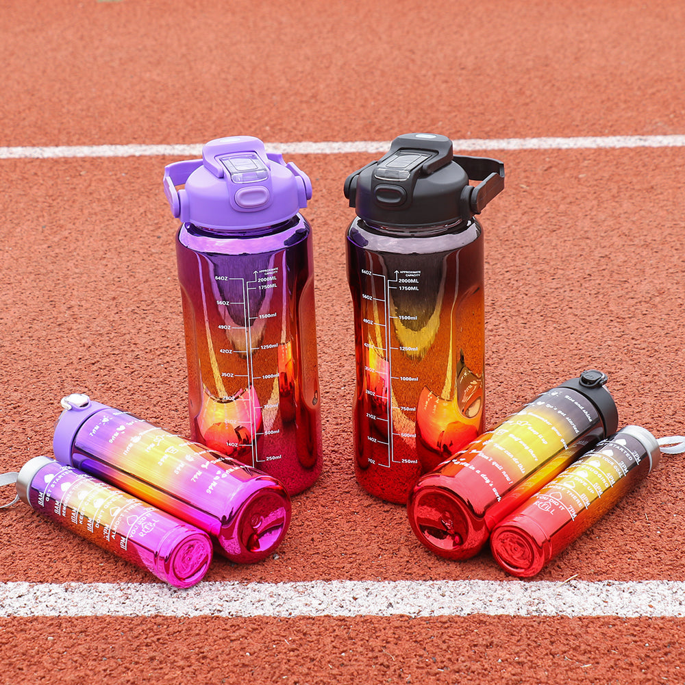 Three Pcs Metallic Colour Water Bottle