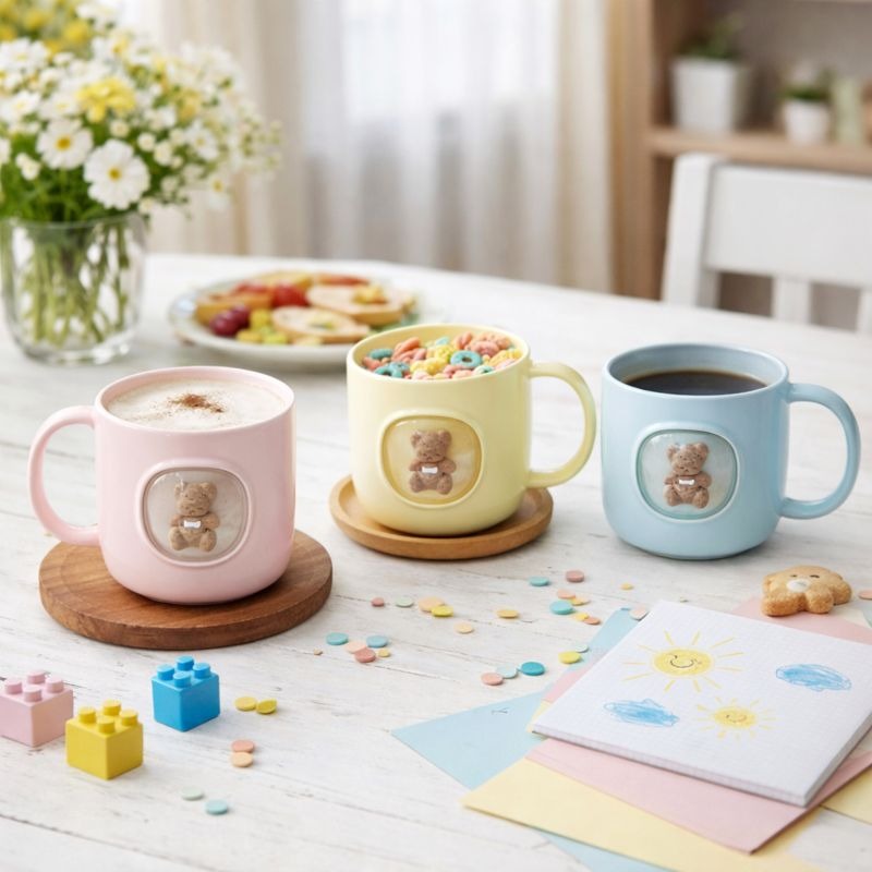 Kids 3D Animal Mug - Cute Cereal & Milk Cup