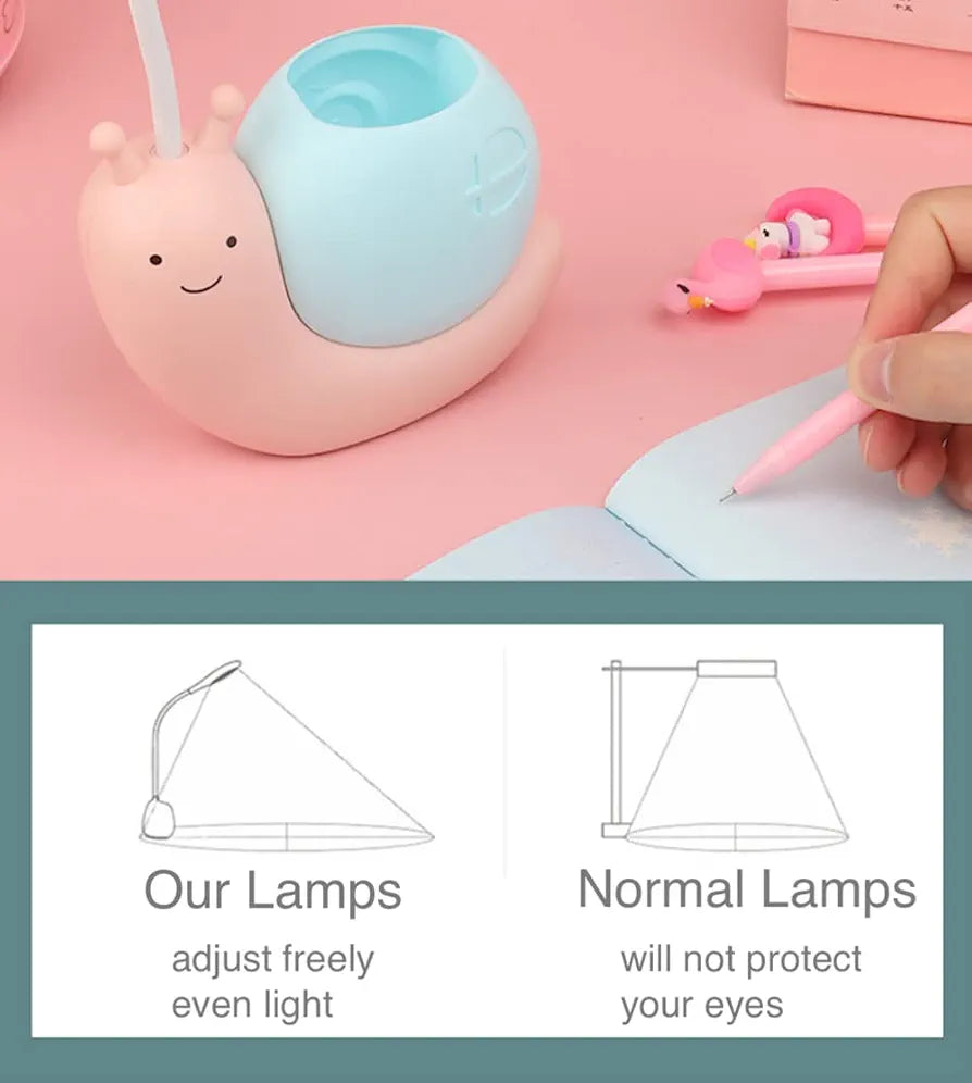 Adjustable Foldable Cartoon Snail LED Desk Lamp