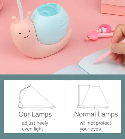 Adjustable Foldable Cartoon Snail LED Desk Lamp