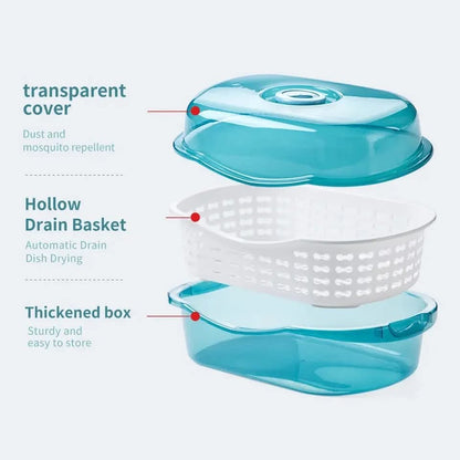 Kitchen Dish Rack With Lid