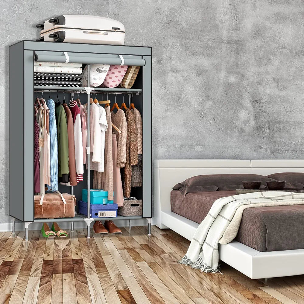 Double Layer Foldable Clothes Wardrobe