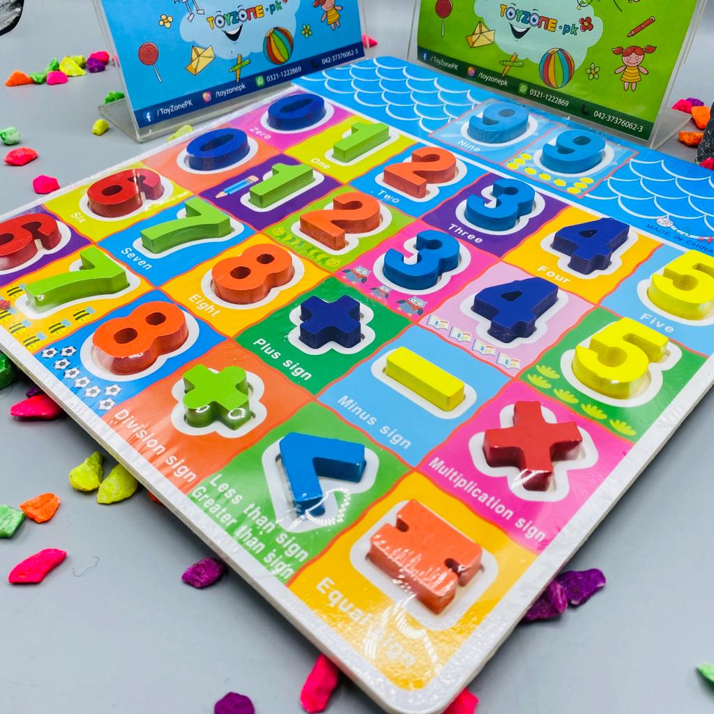 Wooden Learning Board with Alphabet Numeric and Characters