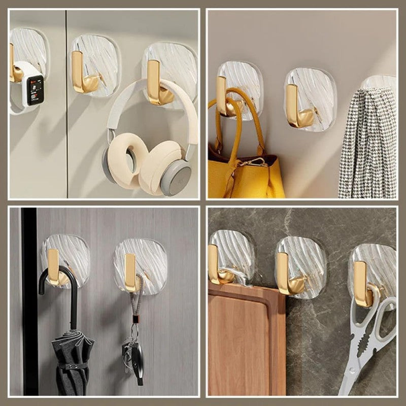 Luxury Wall Hooks Heavy-Duty Self-Adhesive Hook Pack Of 3