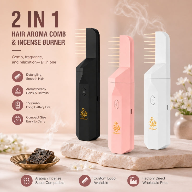 Portable 2-in-1 Rechargeables Bakhoor Aroma Hair Comb