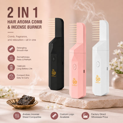 Portable 2-in-1 Rechargeables Bakhoor Aroma Hair Comb