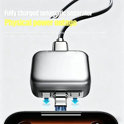 Portable USB-C Automatic Power-Off Charging Pops Up Device Physically Disconnects