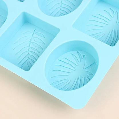 6-Cavity Tropical Leaf Silicone Mold Used For DIY Soap