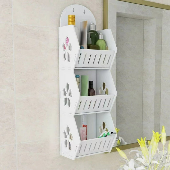 Wall Mounted Sticking 3 Compartment Rack