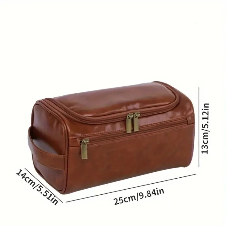 Travel Premium Leather Hanging Toiletry Bag