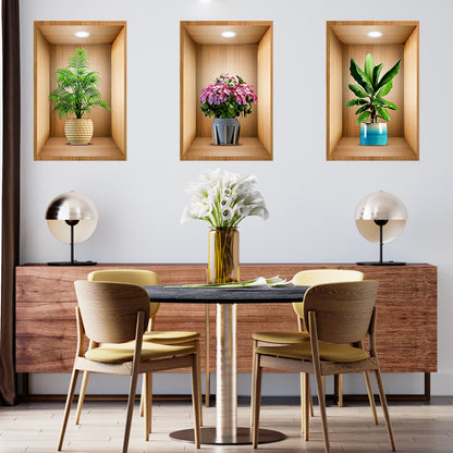 3D Wall Decorative Stickers Set Of 3Pcs