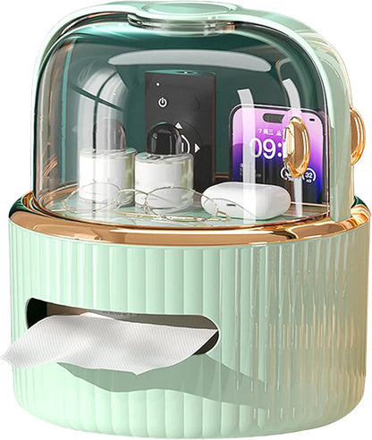 Multi-functional Desktop Tissue Box Organizers With Storage Compartments.