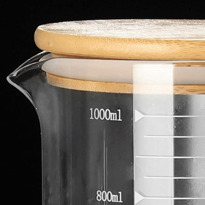 Glass Measuring Jug with Wood Lid
