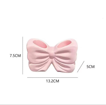 Multipurpose Bow Shaped Ceramic Desktop Storage Holder