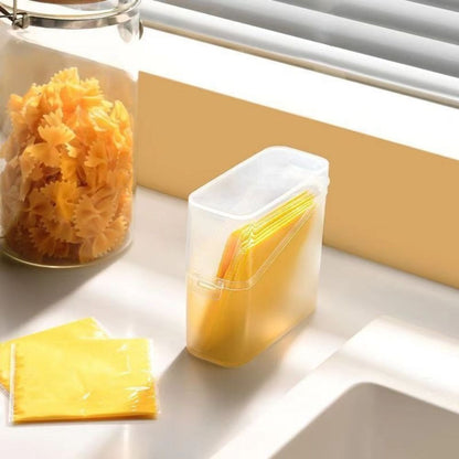 Fridge Organizer Bins with Lids Stackable Storage Containers for Cheese, Sauce Packets & Snacks