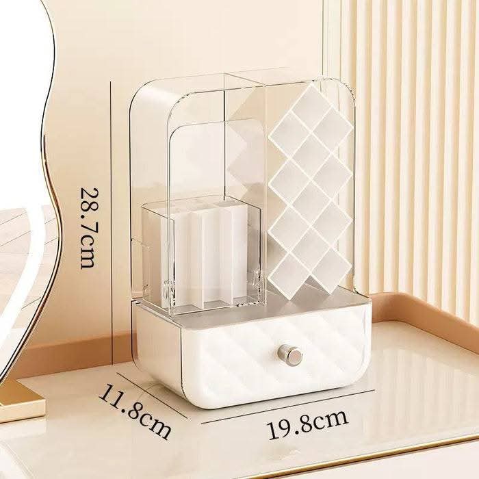 Luxury Dustproof Cosmetic Organizer – Premium Makeup Storage Box with Drawer