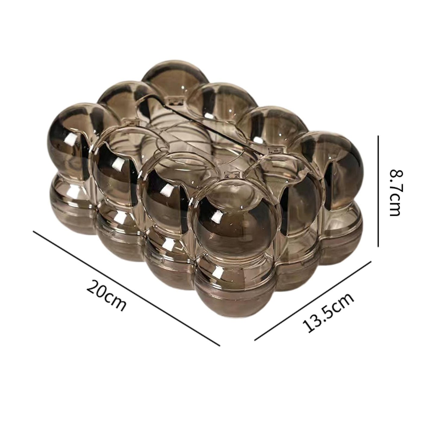 Transparent Luxury Bubble Tissue Box with Chrome Bunny & Bow Design