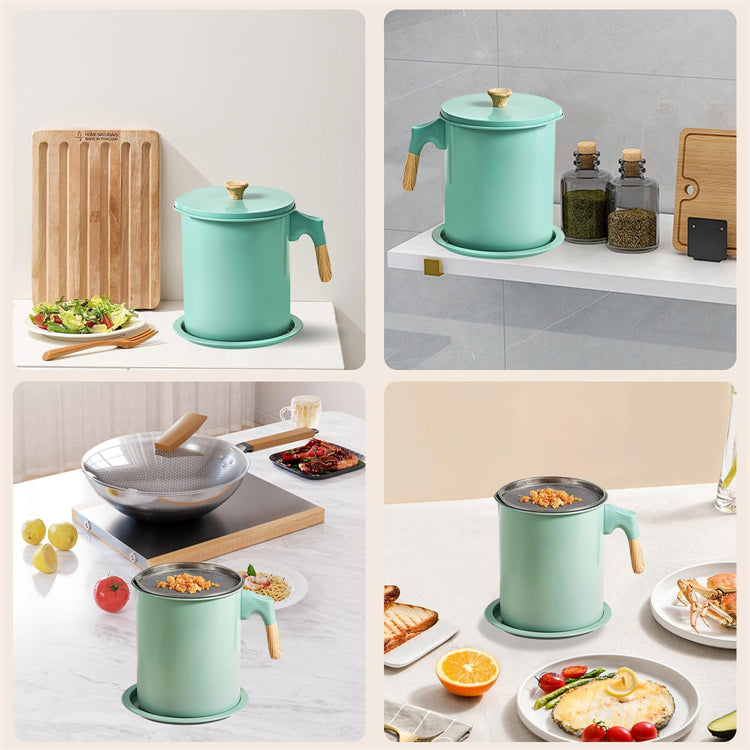 1.4 Litter Stainless Steel Kitchen Oil Filter Pot