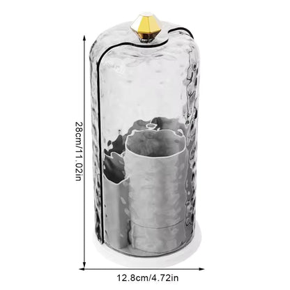Rotating Makeup Brush Holder With Cover
