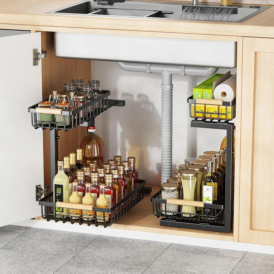 2-Tier Under Sink Organizer Rack Heavy Quality