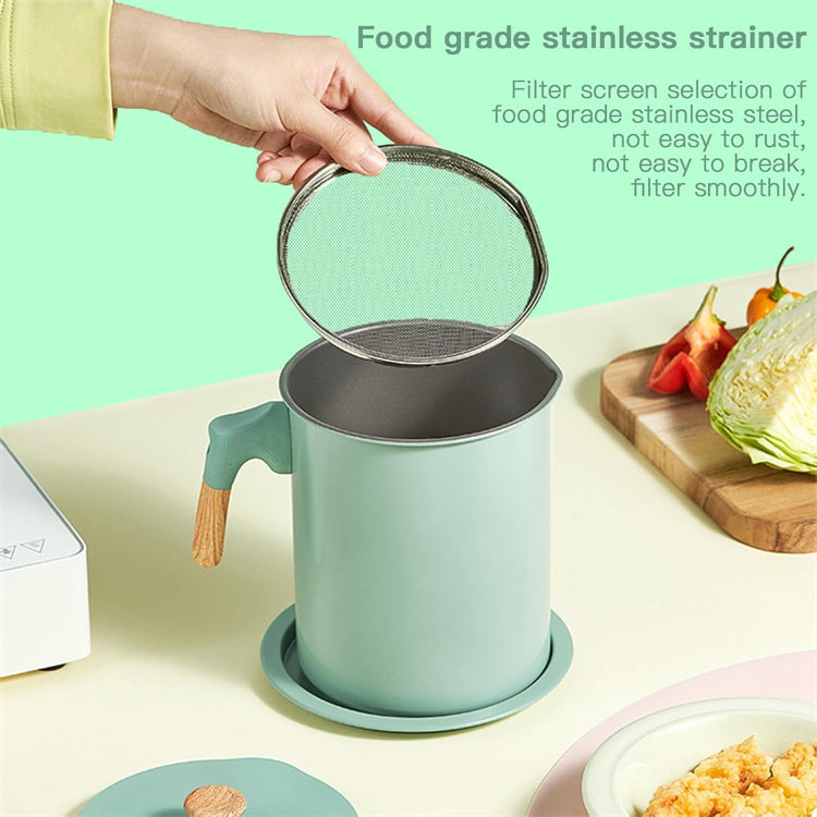 1.4 Litter Stainless Steel Kitchen Oil Filter Pot