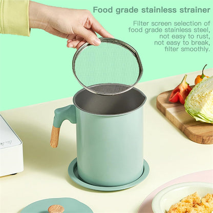 1.4 Litter Stainless Steel Kitchen Oil Filter Pot