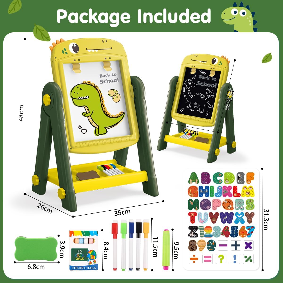 Double Sided White And Black Board children's Magnetic Drawing Board And Learning Easel