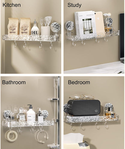 Luxury Style Glacier Pattern Suction Cup Shelf