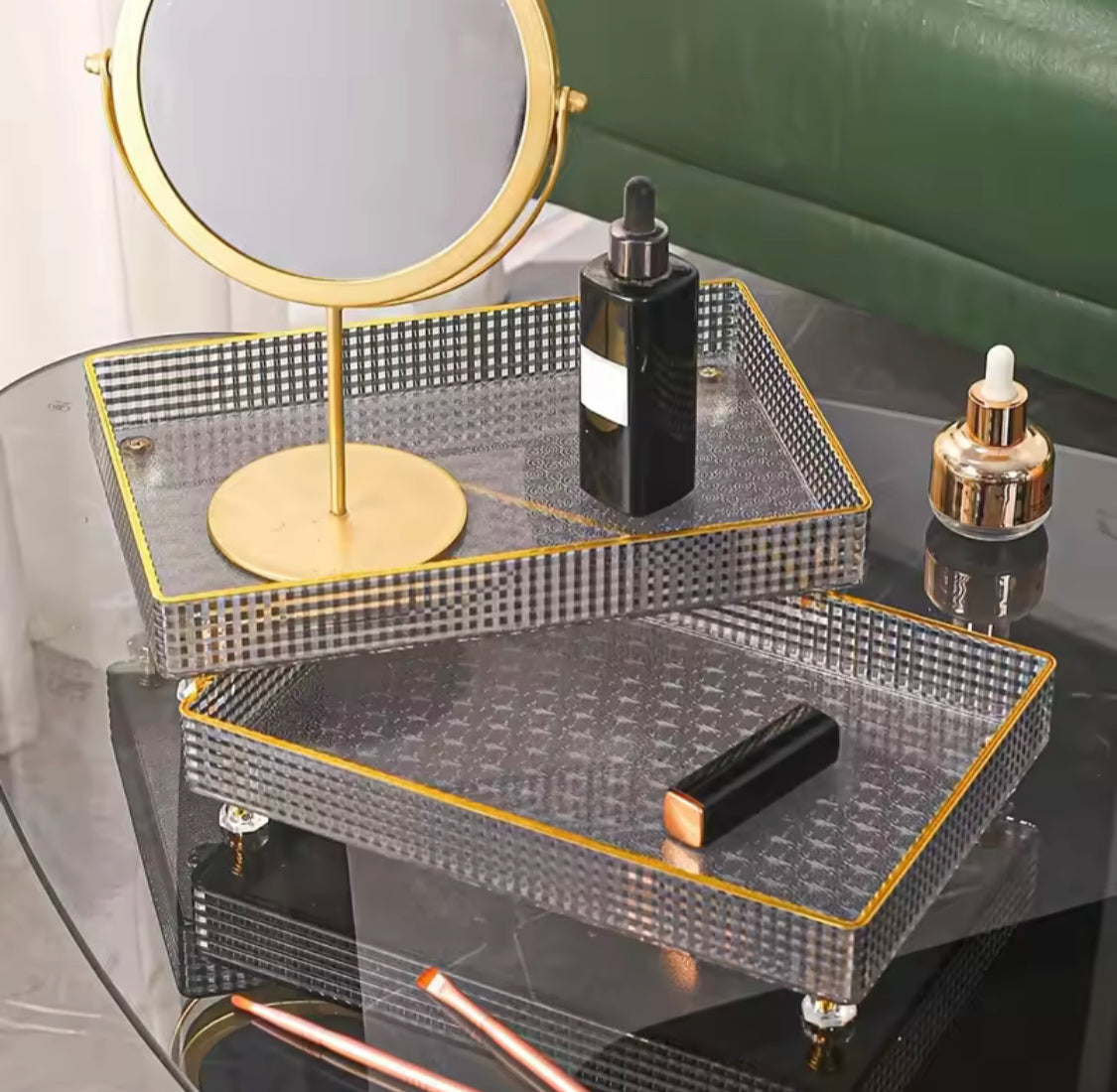 Multipurpose Transparent cosmetics storage Tray