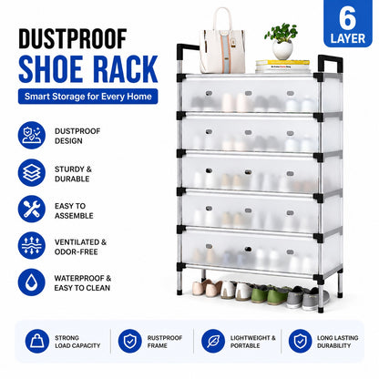 Multi Layer Dust-Proof Shoe Rack (Box Packing Premium Quality)