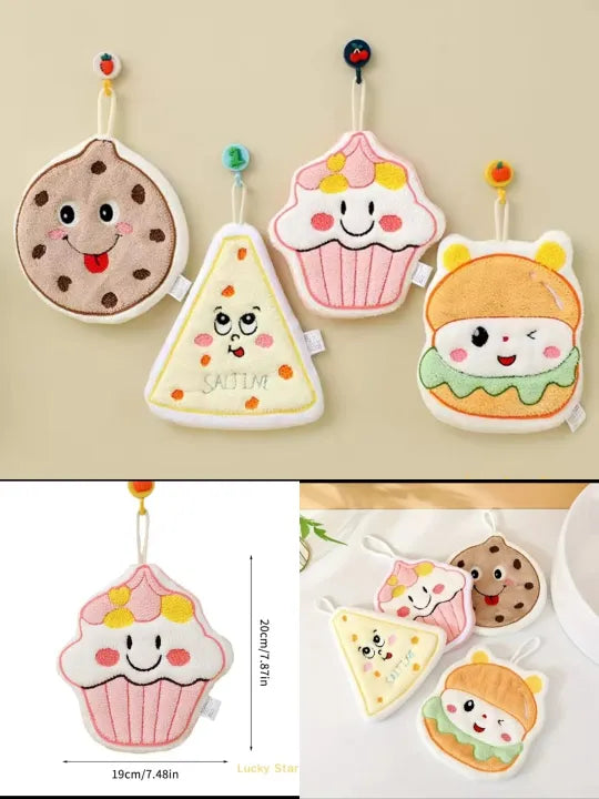 Cute Cartoon Food-Themed Hanging Hand Towels