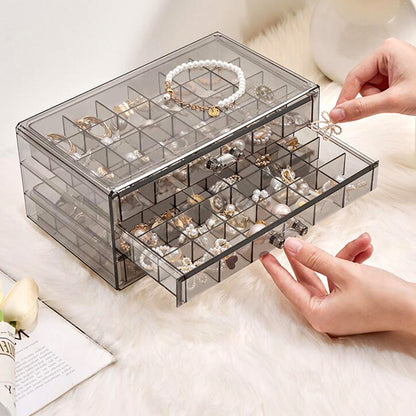 72 – Grids Drawer Transparent Jewellery Box