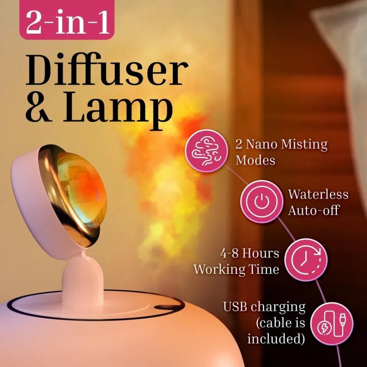 Portable Sunset Light Lamp With Humidifier