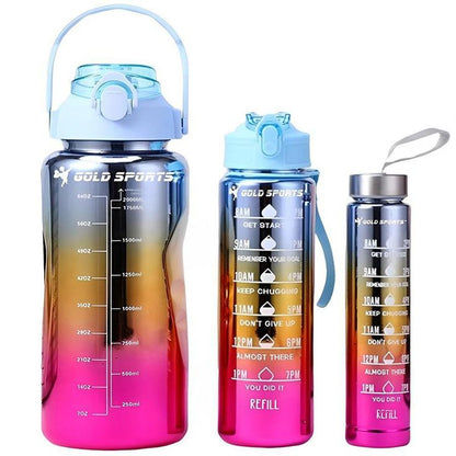 Three Pcs Metallic Colour Water Bottle