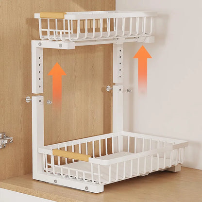 2-Tier Under Sink Organizer Rack Heavy Quality