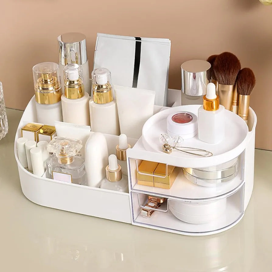 Large Capacity Desktop Cosmetics And Multipurpose Organizer With Mirror