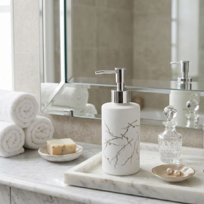 Thunder Design Glass Material Soap Pump Dispenser Set