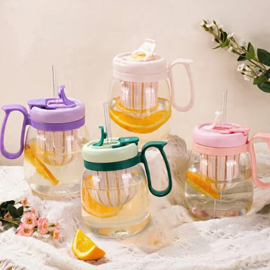 500ML Portable Glass Water Bottle Leakproof