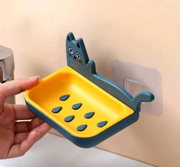 Cat Shape Wall Mounted Draining Soap Dish