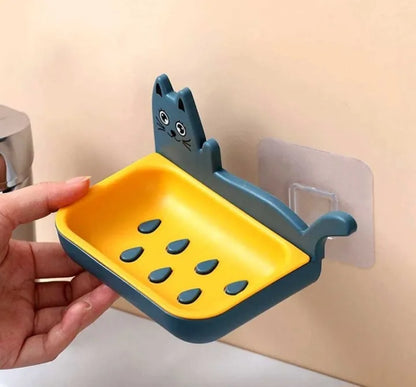 Cat Shape Wall Mounted Draining Soap Dish
