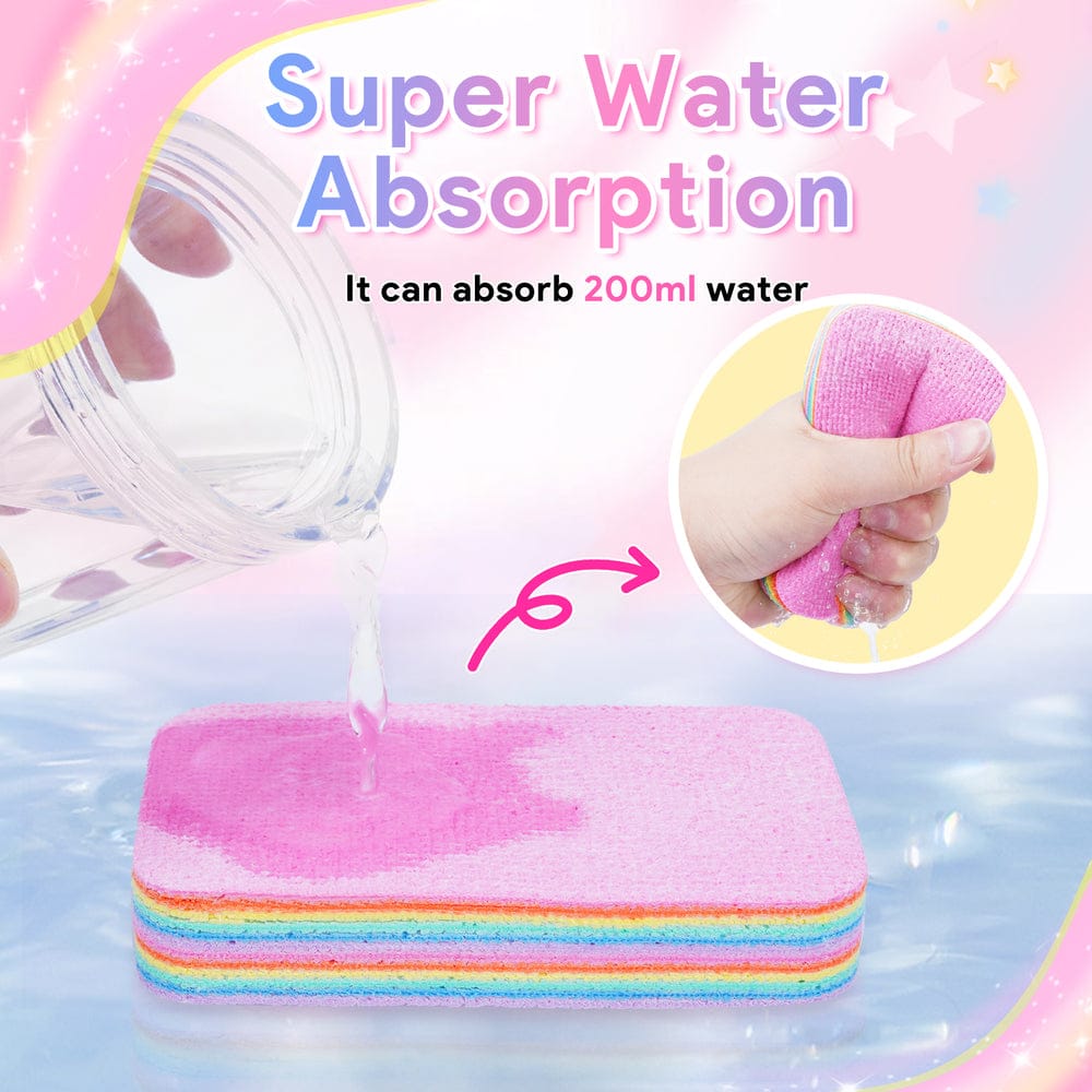 Rainbow Color Pot Dish Sponge, Double Side Dishwashing Sponge, Kitchen Cleaning Cloth