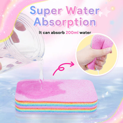 Rainbow Color Pot Dish Sponge, Double Side Dishwashing Sponge, Kitchen Cleaning Cloth