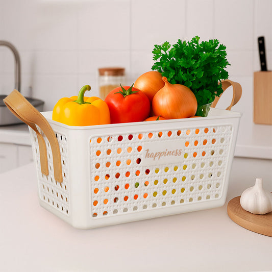 Happiness Multipurpose Storage Basket With Rubber Handle