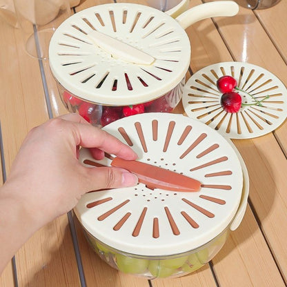 Multifunctional Fruit And Vegetable Draining Basket With Lid