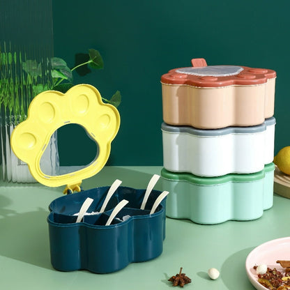 5 Grid Plastic Spice Box Seasoning Jar