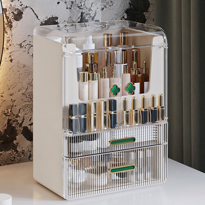 Large Dustproof Waterproof Makeup Organizer, Display Case with Drawers