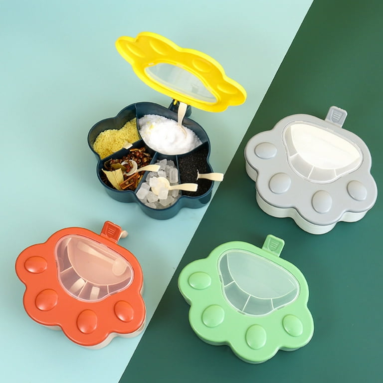 5 Grid Plastic Spice Box Seasoning Jar