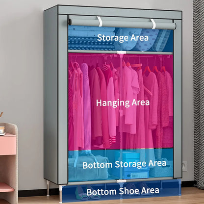 Double Layer Foldable Clothes Wardrobe